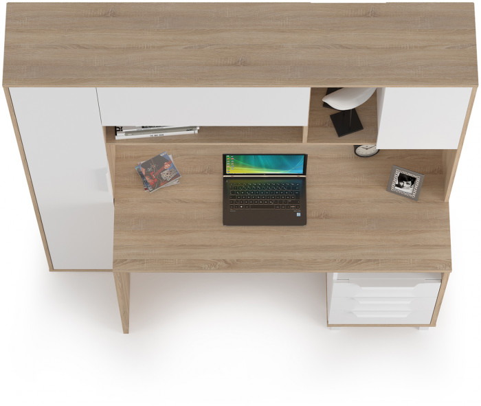 компьютерный стол Комфорт 12.95N, дуб сонома/белый