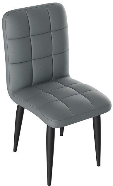 Франк ДП 2-17 Стул (конус) (Черный матовый/Кожзам Серый)