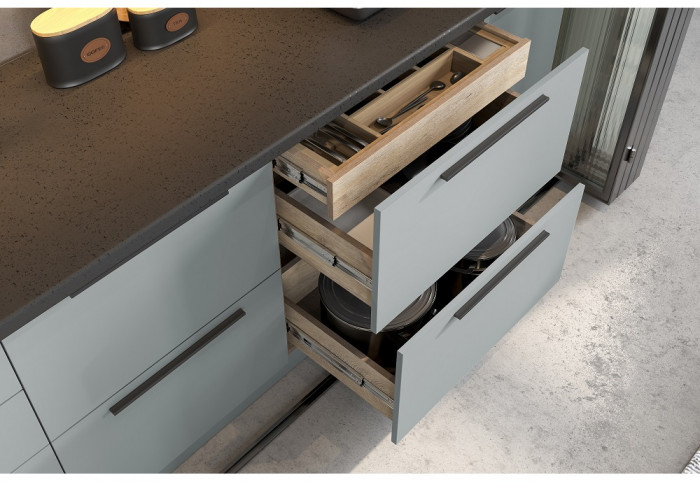 Кухня модульная Этна. Комплект 4.2 м, софт грей