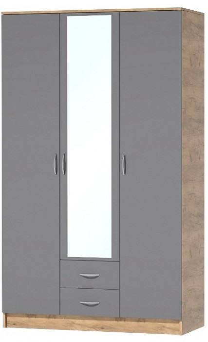 Кэт-7 Шкаф 3-створчатый (Крафт золотой / Миндаль)