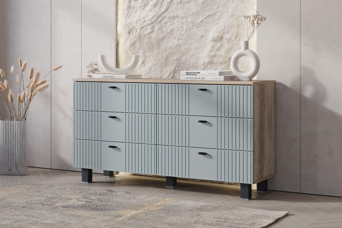 Комод "Олива" КМ-04 Дуб каньон/МФ11 Шарли бриз