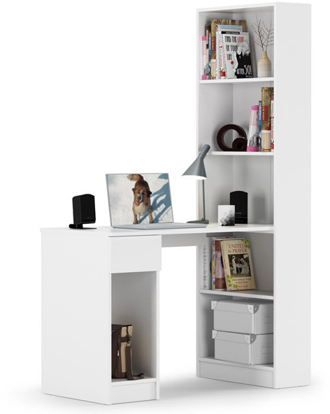 Лайт Шкаф комбинированный 10.01 (Стол письменный), цвет белый гладкий, ШхГхВ 115,3х58,2х179 см., универсальная сборка(обязательно крепление к стене)