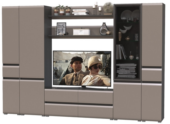 Сидней Комплектация № 066, корпус: антрацит/фасады: МДФ веллюто капучино