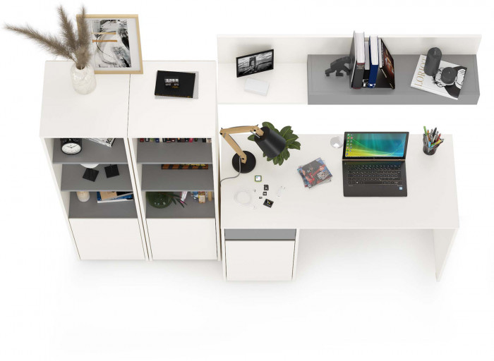 Торонто Компоновка № 06, белый шагрень/стальной серый