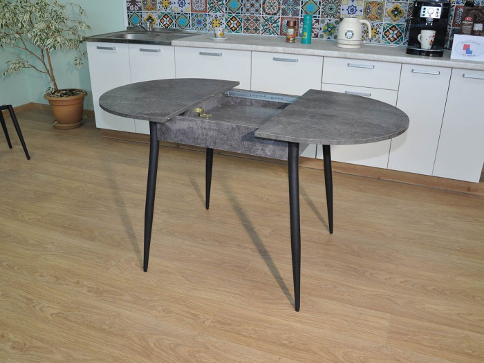 Стол обеденный Стиль-1 черный / Цемент темный