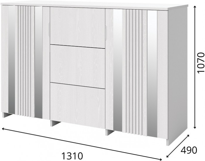 Модульная спальня "Харди", композиция 1 - Белый текстурный/Ясень белый