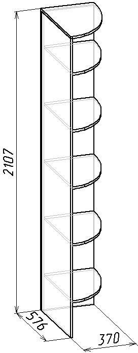Полка угловая Sherlock 14, орех