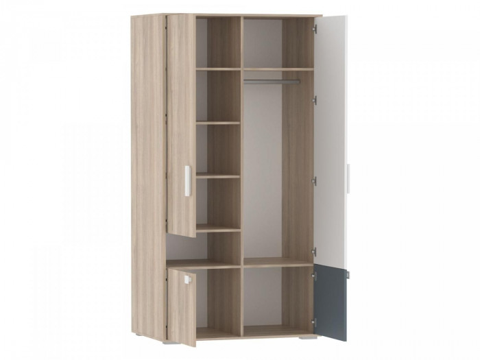 НМ 041.70 Шкаф для одежды Элиот Белый/Маренго/Баунти Песочный