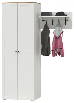 Остин Прихожая 08, белый шагрень/дуб крафт золотой