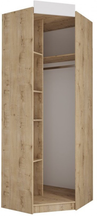 МС Лавис Шкаф угловой ШДУ 765.1 + ручка-скоба 1 шт., Белый/Белый Софт