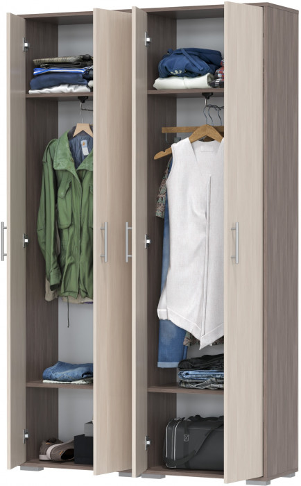 Два шкафа для одежды Домино 2-3430бод.тем/св, бодега тёмный/бодега светлый