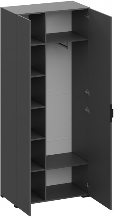 Ома Шкаф 2-х створчатый ШК-3638 с зеркалом, Графит