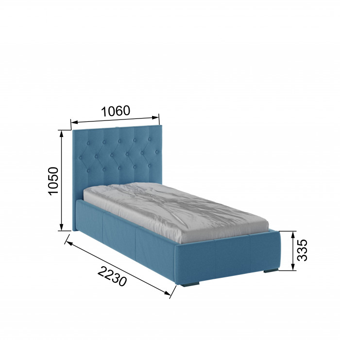 Октавия Кровать интерьерная 900 светло-голубой ромб, ортопед