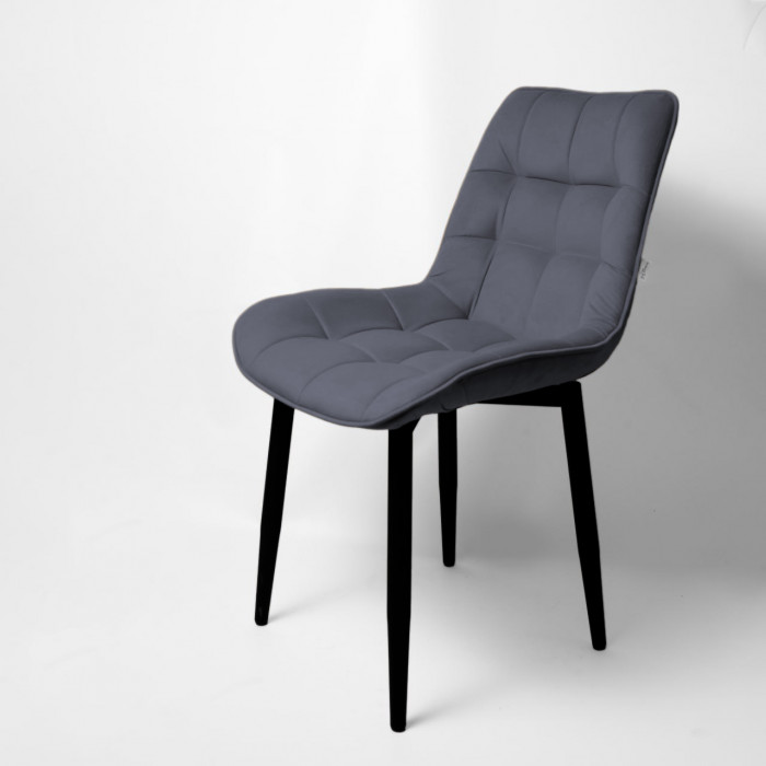 Стул "Бостон" черный матовый Velutto 32 графит