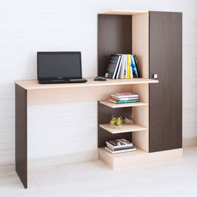 Стол компьютерный Квартет-6 (1450*1350*500) венге/дуб молочный