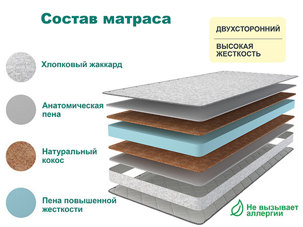 Матрас SLEEP HARD 180х195