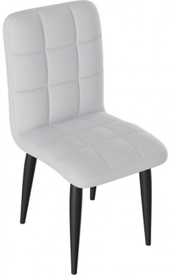 Франк ДП 2-17 Стул (конус) (Черный матовый/Кожзам Белый)