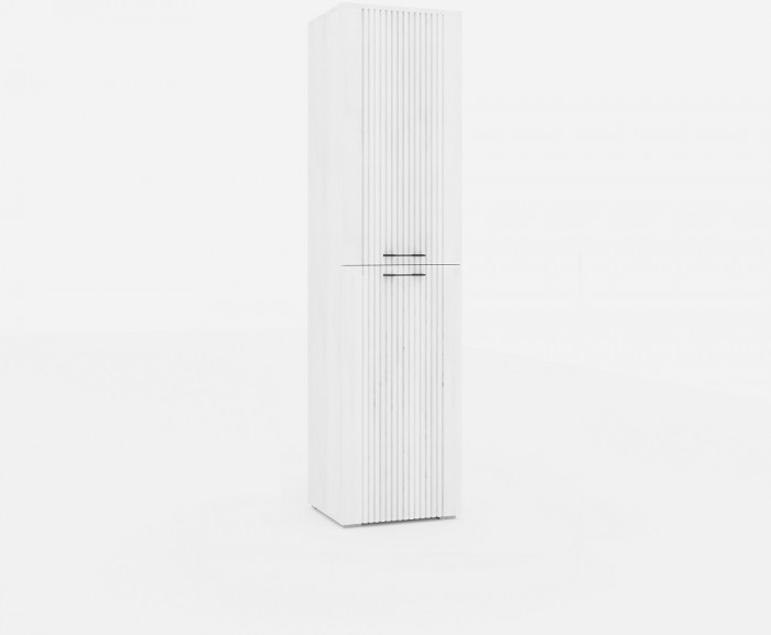 Шкаф-пенал для гостиной "Монреаль" - Белый текстурный/Ясень белый