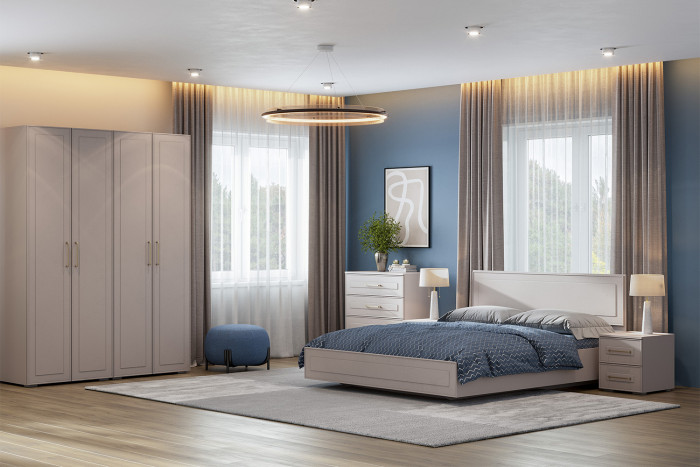 Кровать с ортопедическим основанием Антеро КР-160, Кашемир, Шампань