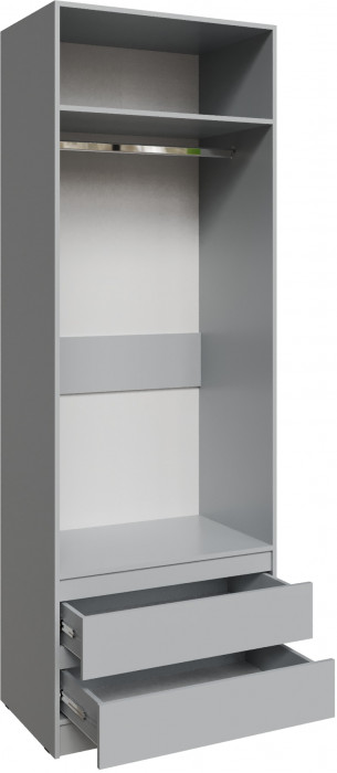 Шкаф Мадрид (0,8) с 2 ящ. без ручек без зеркала, Камень серый
