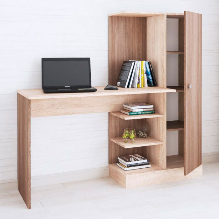 Стол компьютерный Квартет-6 (1450*1350*500) ясень шимо/дуб сонома