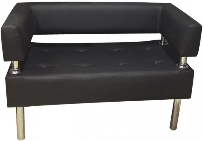 Диван Бизнес 160, экокожа, черный