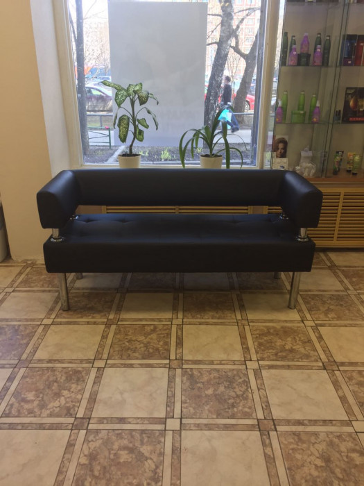 Диван Бизнес 160, экокожа, черный