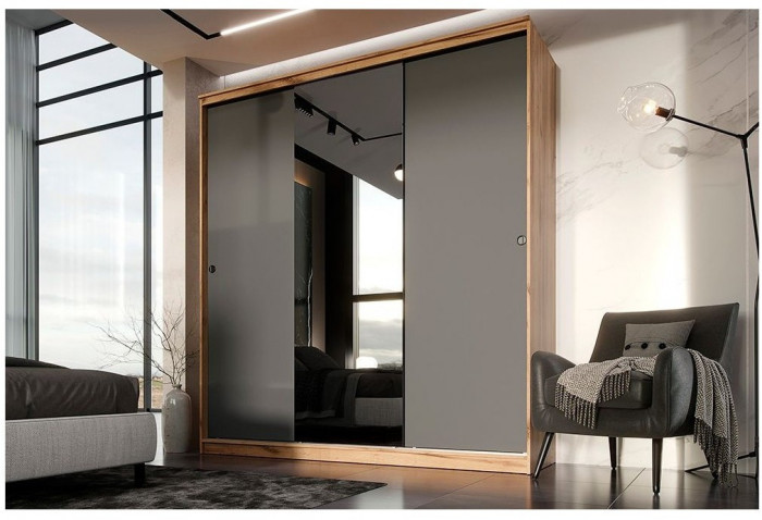 Шкаф-купе Альянс 1500 (Крафт / Графит)