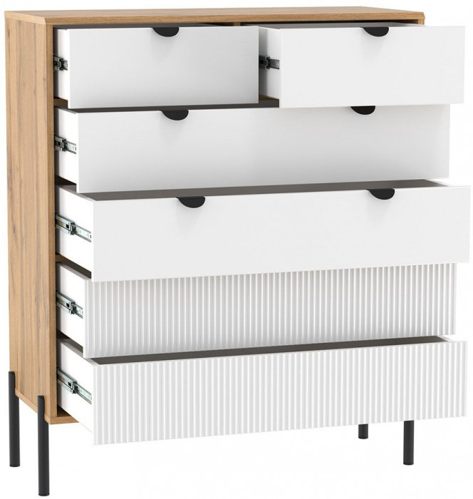 Спальня Кензо Дуб Вотан / Белый глянец снег