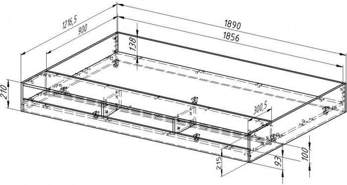 Двухъярусная кровать Гранада 1КВ (Дуб молочный, Серый)