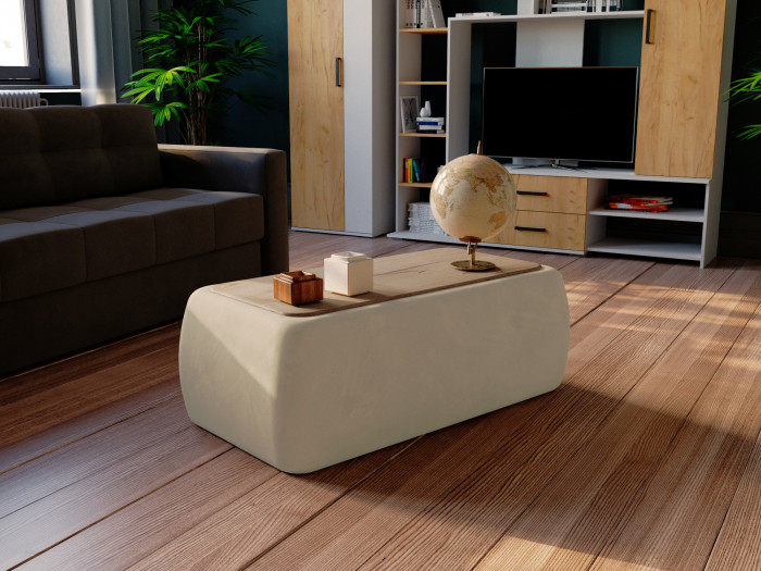 Стол журнальный Дизи бежевый/мдф дуб канадский