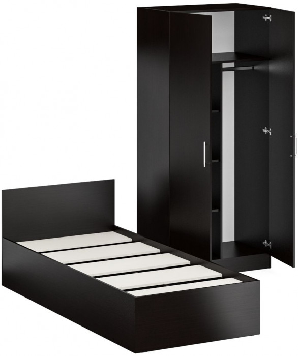 Кровать 0900 + Шкаф 2-х створчатый Стандарт, венге