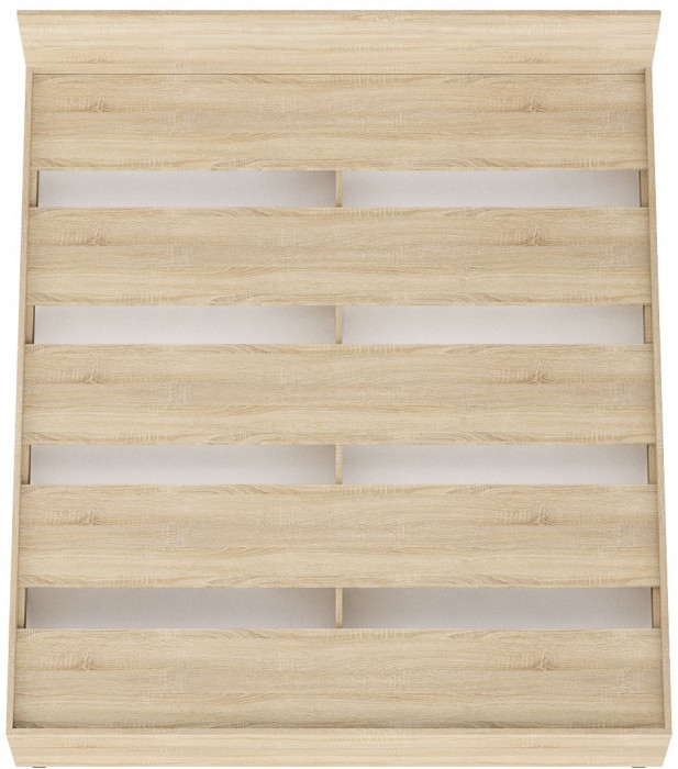 Мори Кровать 1800, цвет дуб сонома, ШхГхВ 183,5х203,5х70 см., сп.м. 1800х2000 мм., без матраса, основание есть