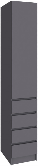 Шкаф Мадрид (0,4) с 4 ящ. без ручек, Графит серый