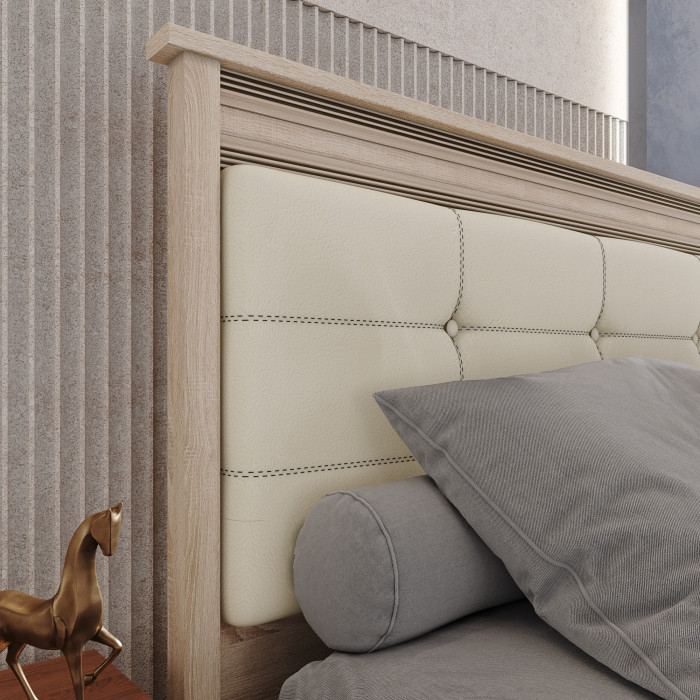 Ливорно Кровать ЛКР-1 (1,4) с настилом ДСП 2С, Дуб сонома