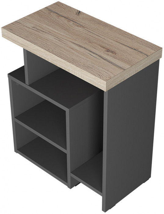 Стол журнальный "Роза" СЖ-01 графит/дуб кера