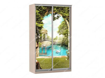 Шкаф купе Модерн 1190х600 2-х дверный 2-х секционный фотопечать №3 ясень