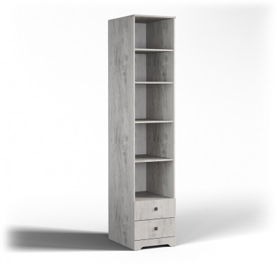 Стеллаж с 2-мя ящиками "Атланта" - Бетон пайн светлый