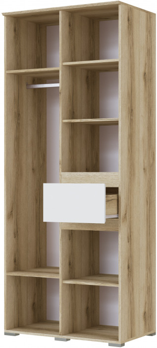 Плейона Шкаф 2-х створчатый, делано/белый