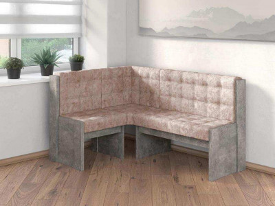 Угловая скамья Квадро Бетон ателье/Латте