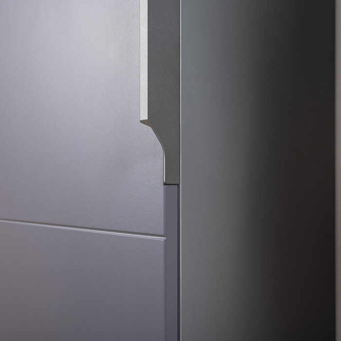 Октава Прихожая 14, цвет серый графит/дуб крафт золотой/фасады МДФ серый графит, ШхГхВ 97,1х35,4х197,6 см., универсальная сборка