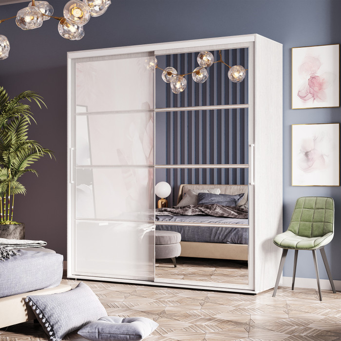 Шкаф-купе "Крафт-6" (1962х2176х591) ясень белый