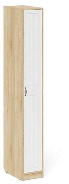 Прихожая П-6-500 Пенал, дуб сонома/фасады МДФ белое дерево фрезеровка прованс