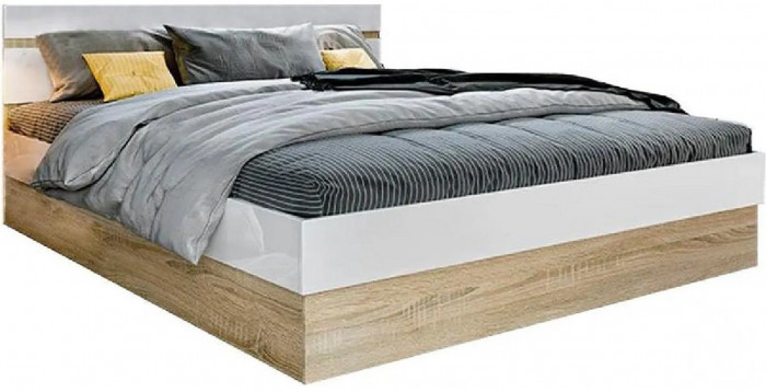 Ким Кровать с подъемным механизмом 160 (Белый глянец, Венге)