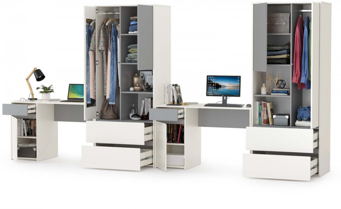 Торонто Компоновка № 11, белый шагрень/стальной серый