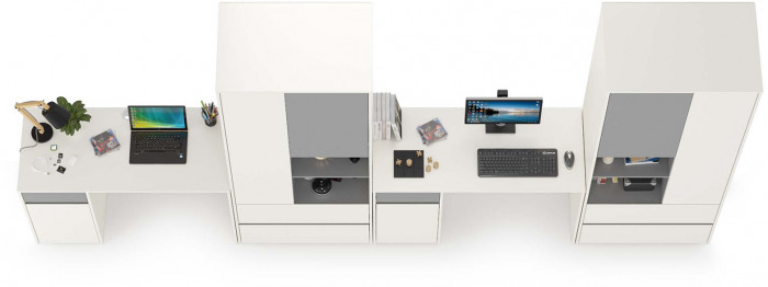 Торонто Компоновка № 11, белый шагрень/стальной серый