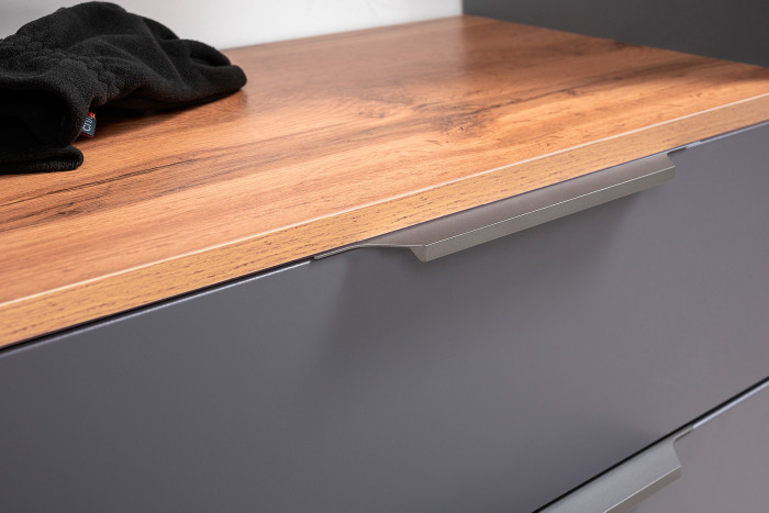 Октава Прихожая 15-123Н, серый графит/дуб крафт золотой/фасады МДФ серый графит