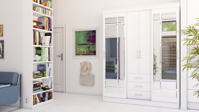 Шкаф-купе СВК-1700, цвет белый, ШхГхВ 170х61х220 см.