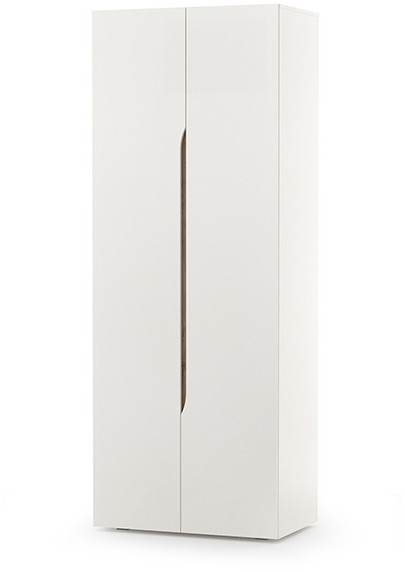 Муссон 13.198 Шкаф двухстворчатый, белый/дуб эндгрейн элегантный