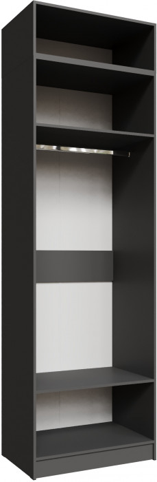 Шкаф 0,8 с антресолью Мадрид, Графит серый